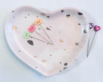 More Magnetic Hearts: Stick-It-To-Me! Needle Pin Trays | Ceramic | Magnetic | Pin Tray | Pin Dish | Pin Bowl | Heart Shaped | Sewing