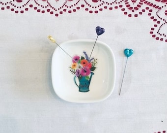 Magnetic Minis: Stick-It-To-Me! Needle Pin Trays | Ceramic | Magnetic | Pin Tray | Pin Dish | Pin Bowl | Sewing | Quilting | Gift