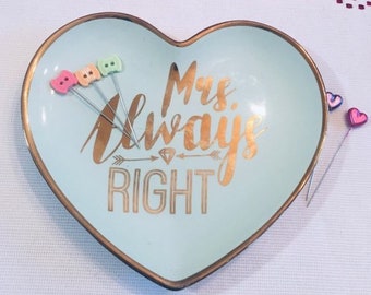 Magnetic Hearts: Stick-It-To-Me! Needle Pin Trays | Ceramic | Magnetic | Pin Tray | Pin Dish | Pin Bowl | Heart Shaped | Sewing | Quilting