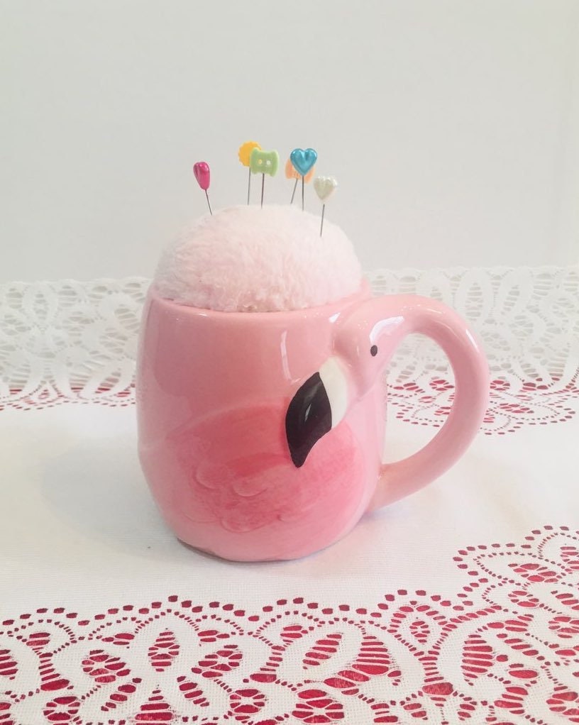 Elephant Mug Handmade Pincushion Flamingo Porcupine Ceramic Pin Cushions More Animal Mugs: Stick-It-To-Me