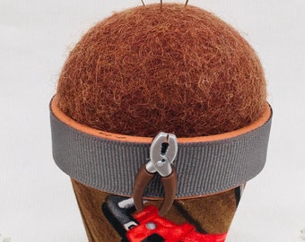 For Men: Stick-It-To-Me! Pin Cushions | Fashion | Dapper | Designer | Tailor | Gift | Tool Belt | Wool | Handmade | Pincushion | 3.5 in