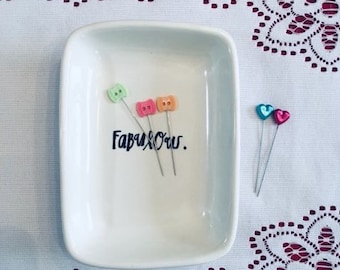 Even More Magnetic Rectangles: Stick-It-To-Me! Needle Pin Trays | Ceramic | Magnetic | Pin Tray | Pin Dish | Pin Bowl | Sewing | Quilting