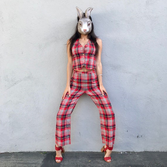 VINTAGE plaid pants set!