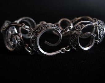 Vintage Handmade Nils A Jorgensen Silver Bracelet