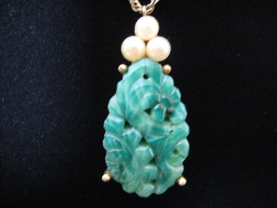 Vintage Jomaz Peking Glass Pendant - image 5