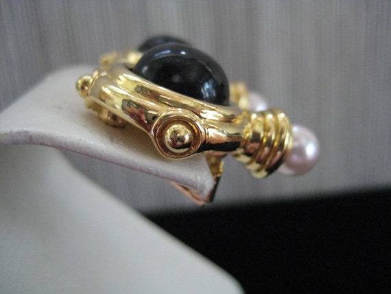 Vintage Kenneth J Lane Etruscan Style Ear Clips - image 3