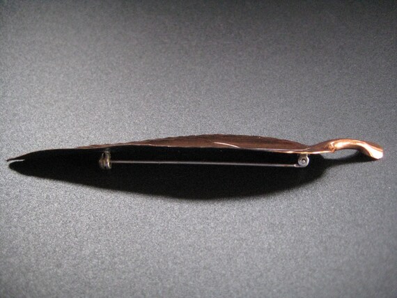 Vintage Nye Copper Leaf Brooch - image 4
