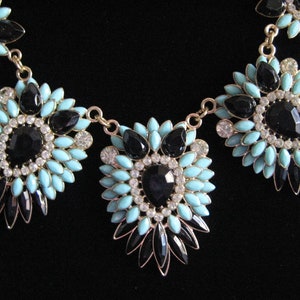 Statement Necklace in Turquoise and Black