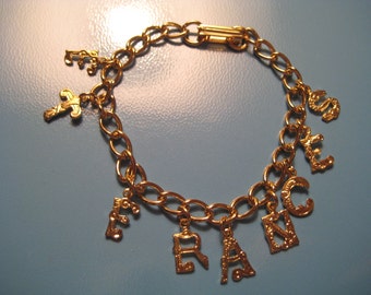 Vintage Frances T Charm Bracelet