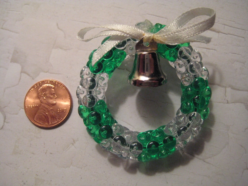 Christmas Wreath Brooch with Bell