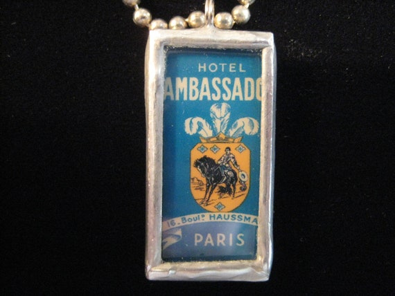 Vintage Paris Hotel Advertising Jewelry - image 1
