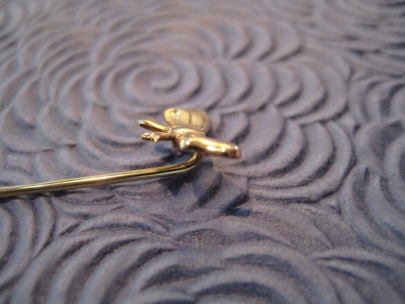 Tiny Gold Tone Bow Stick Pin - image 5