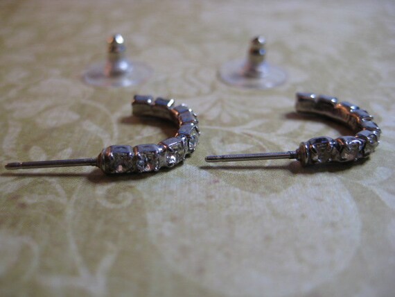 Simple Rhinestone Half Hoops - image 10