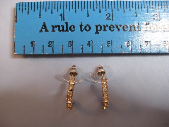 Simple Rhinestone Half Hoops - image 8