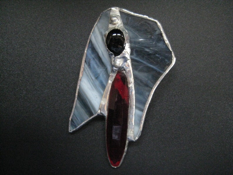 Stained Glass Angel Brooch or Pendant