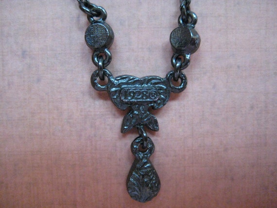 Vintage 1928 Brand Rhinestone Lavalier Necklace - image 6
