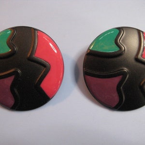 Vintage Disc Earrings in Classic Eighties Colors