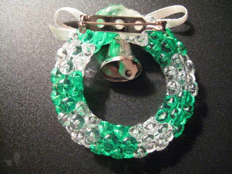 Christmas Wreath Brooch with Bell