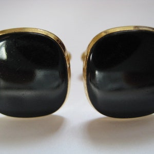 Vintage Black Resin Cuff Links