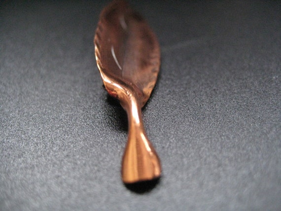 Vintage Nye Copper Leaf Brooch - image 3