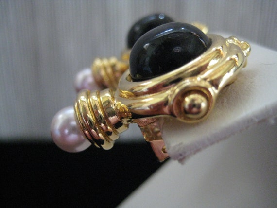 Vintage Kenneth J Lane Etruscan Style Ear Clips - image 5