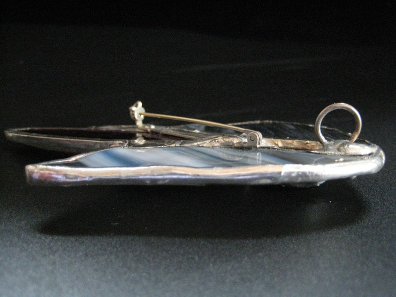 Stained Glass Angel Brooch or Pendant