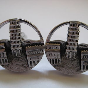 Vintage Leaning Tower of Pisa Cuff Links