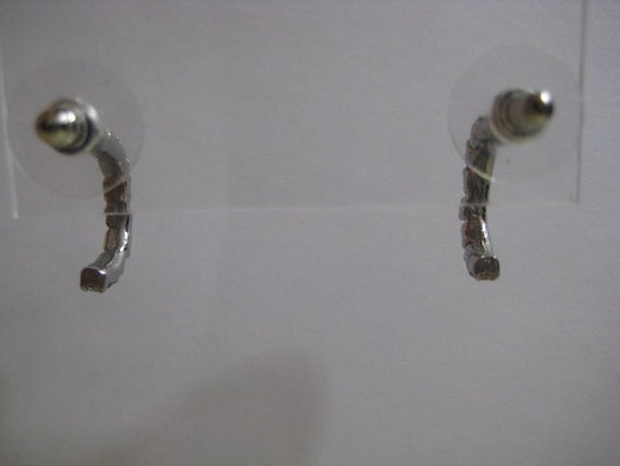 Simple Rhinestone Half Hoops - image 4