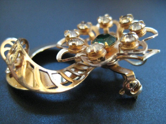 Vintage Floral Brooch and Earring Set - image 10