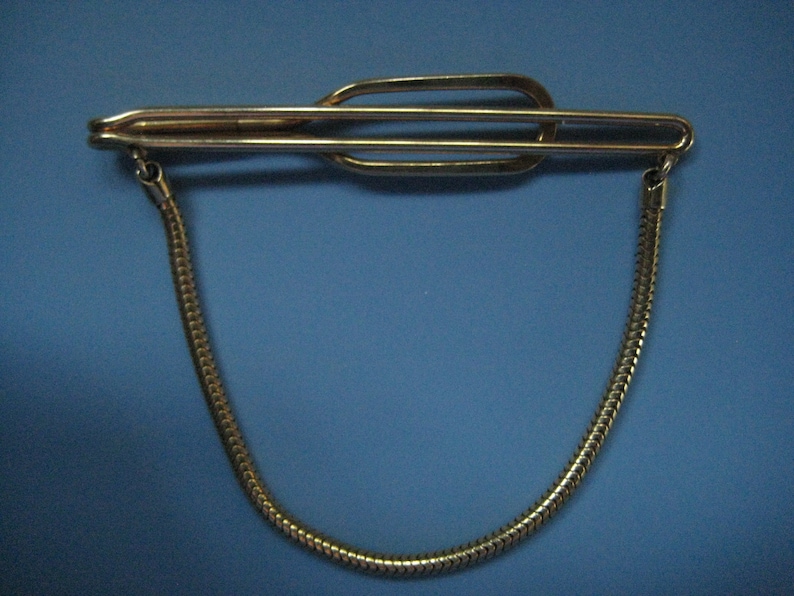 Vintage Forstner Gold Fill Tie Clasp with Chain