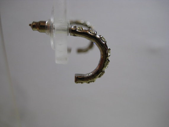 Simple Rhinestone Half Hoops - image 3