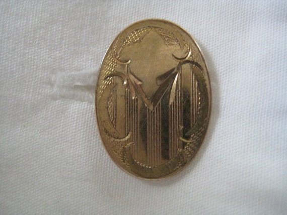 Antique HWK Company Engraved Rolled Gold Cuff Links