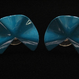 Vintage Blue Enamel Earrings