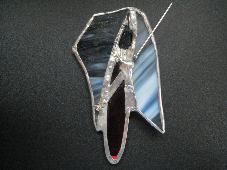 Stained Glass Angel Brooch or Pendant