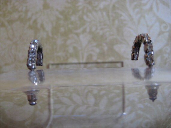 Simple Rhinestone Half Hoops - image 6