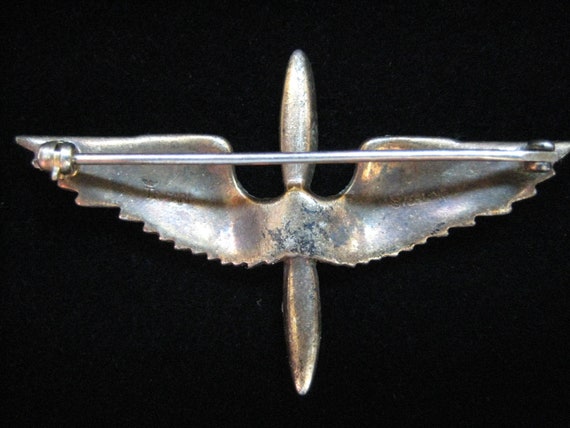 航空機・ヘリコプター ANTIQUES VINTAGE OLD BROOCH AIRCRAFT WW2 WW2SilverFighterAircraftSweeth