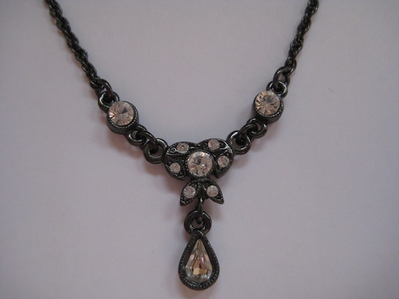 Vintage 1928 Brand Rhinestone Lavalier Necklace - image 10