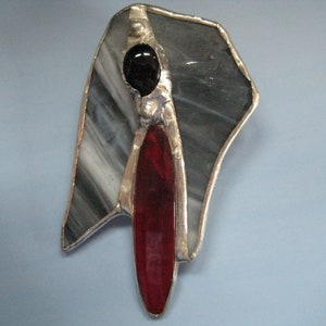 Stained Glass Angel Brooch or Pendant
