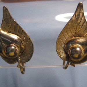 Vintage Coro Clip On Leaf Earrings