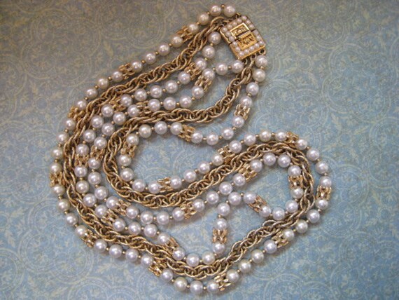 Vintage Napier Faux Pearl Necklace - image 4