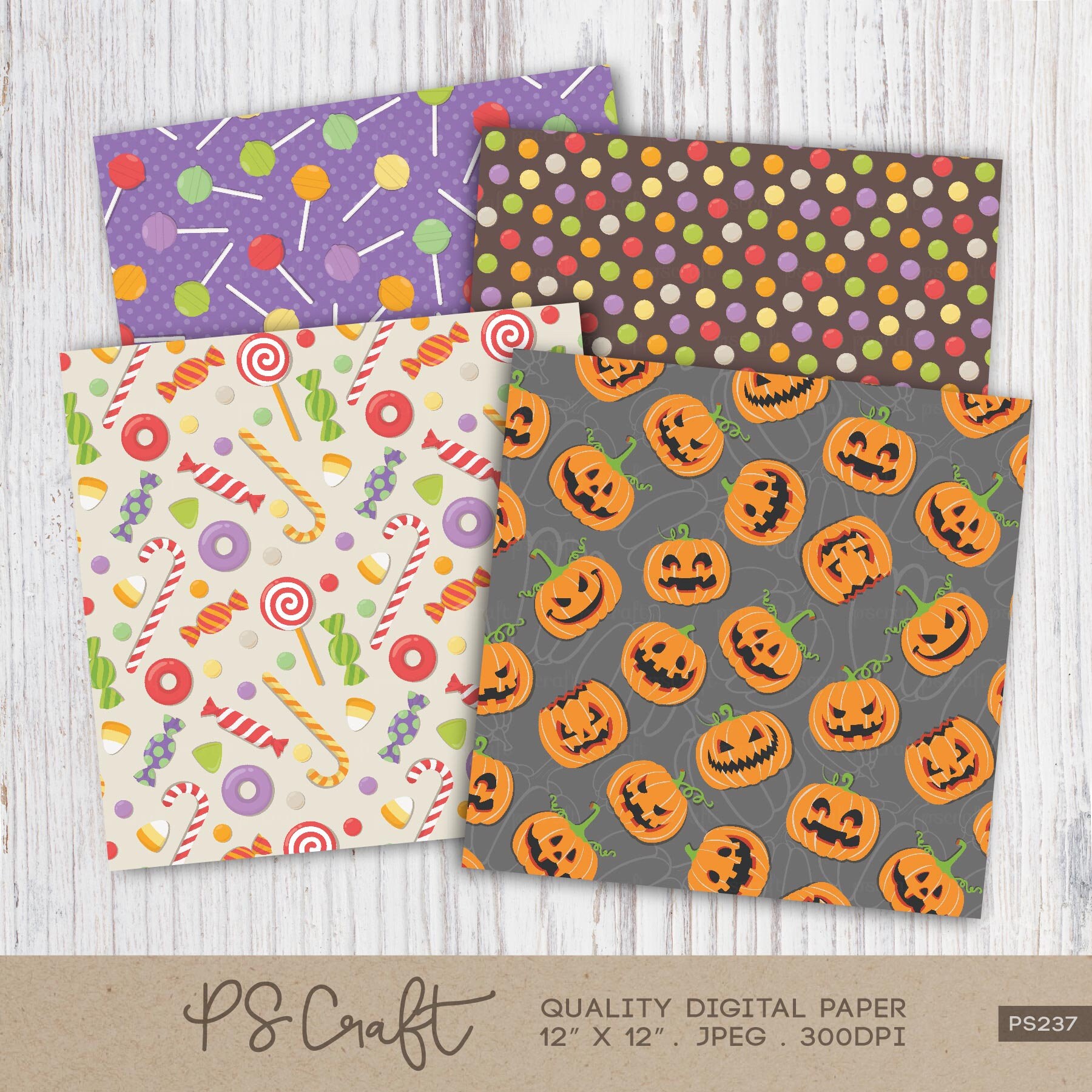Cute Halloween Digital Paper, Seamless Pattern (instant Download) - Etsy