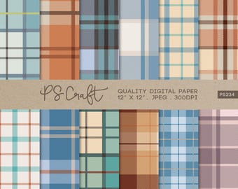 Papel digital xadrez de inverno, tartan sem emendas (download digital)