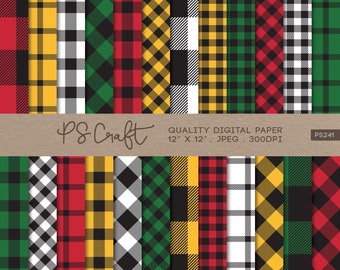 Seamless Buffalo Plaid Digital Paper Set (Digital Download)