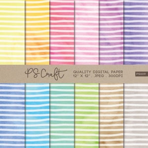 SEAMLESS strisce acquerello carte digitali, carta da parati a strisce, sfondo a strisce, carte per scrapbooking