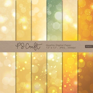 Gold Bokeh Digital Papers, Bokeh Pattern, Gold Bokeh Papers, Bokeh Background Scrapbooking