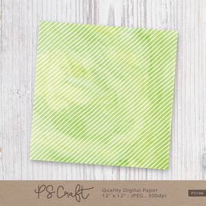 May include: Green and white digital paper with a diagonal striped pattern. The paper is 12 inches by 12 inches and has a resolution of 300 dpi.