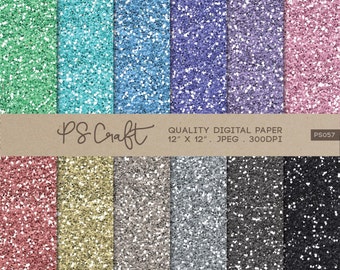 Chunky Glitter Digital Paper Set (Digital Download)