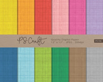 Colorful Crosshatch Seamless Patterns, Scrapbook Paper (Digital Download)