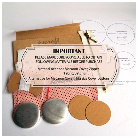 Amazon.com: ZHONGJIUYUAN 100pcs (Dia.50mm) Plastic Handmade Macaron Bag  Button Component Mini Fabric Covered Button Macaron Coin Purse Bags Material