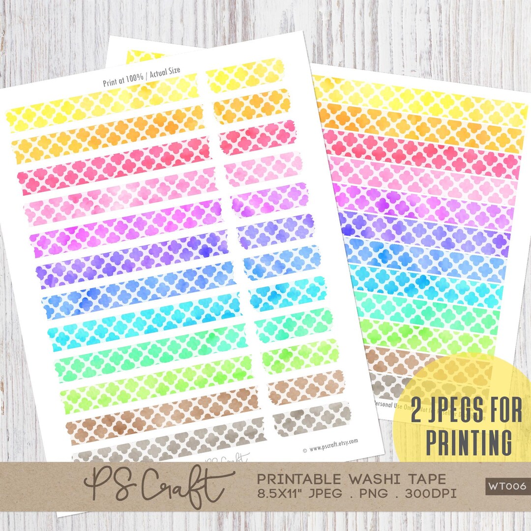 Printable Washi Tape | Printable Planner Stickers | Quatrefoil ...